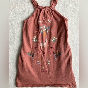 Tea collection 100% cotton pink embroidered tank dress 5T